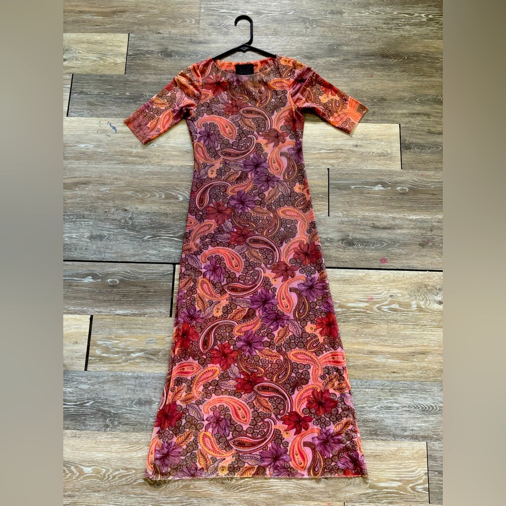 Johnny was mesh midi dress